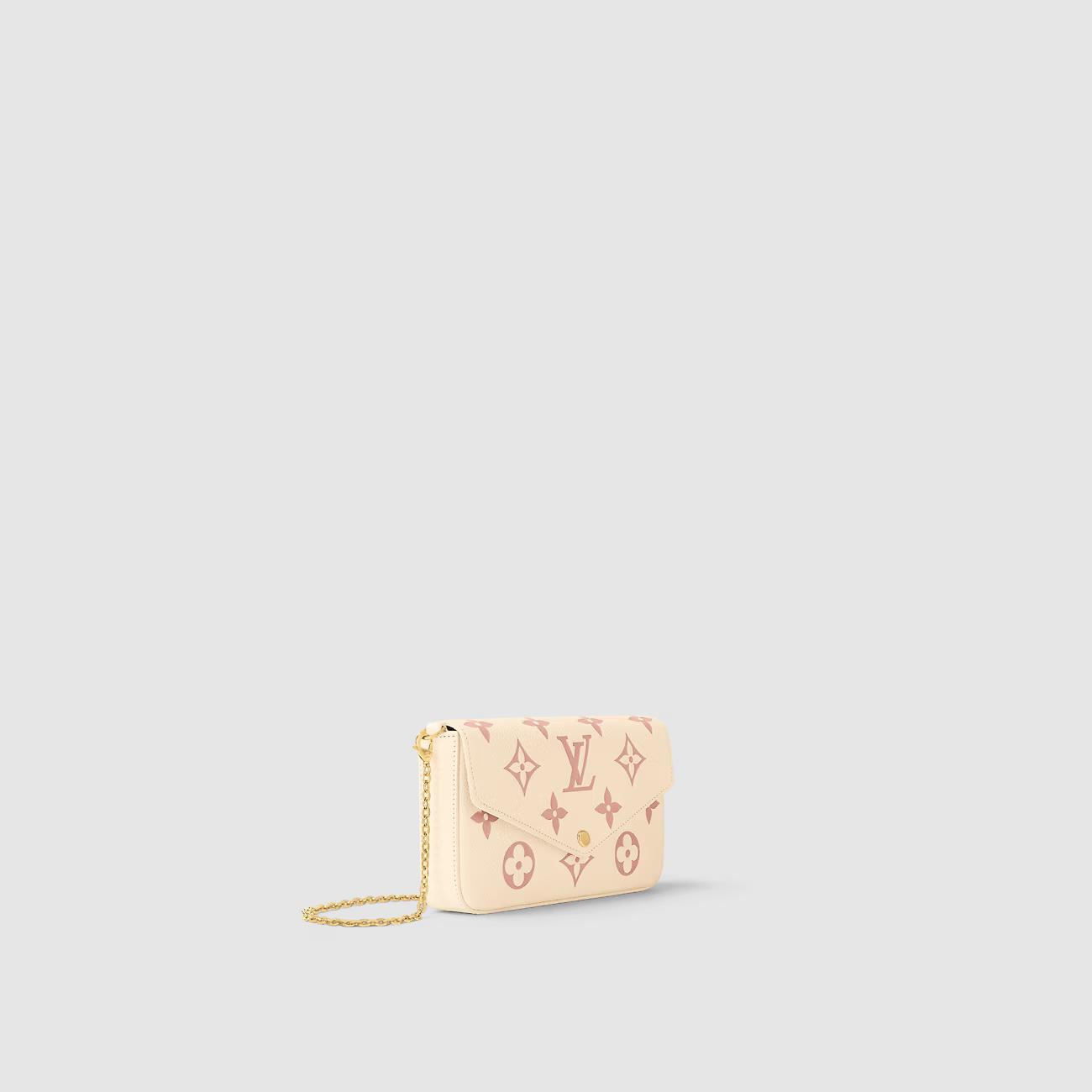 Túi Louis Vuitton Félicie Pochette Nữ Monogram Empreinte Kem Hồng